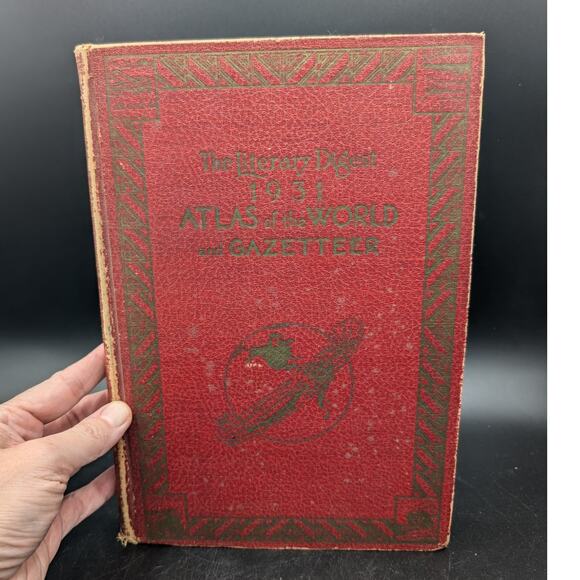 The Literary Digest 1931 Atlas of the World and Gazetteer Book Rand McNally Maps - Picture 1 of 15